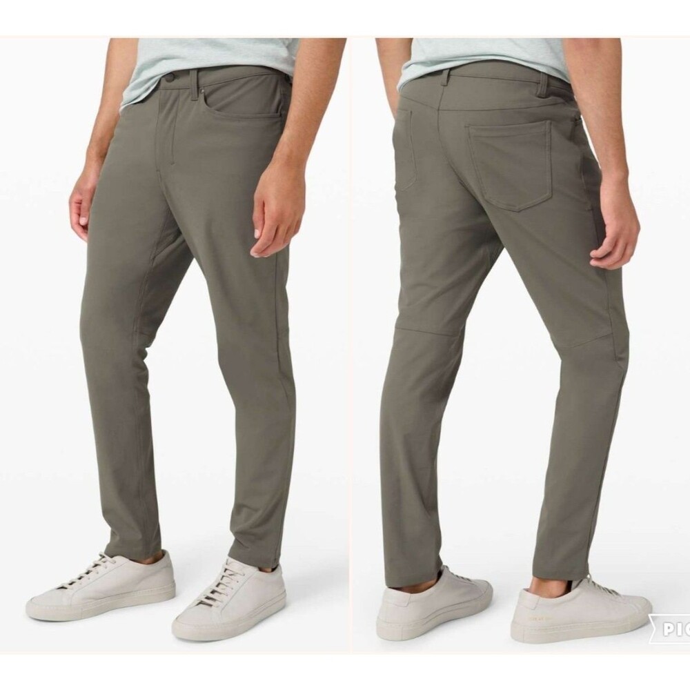 Lululemon ABC Slim Fit Pants Warpstreme Mens 36x30 Grey Sage Performance Golf